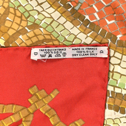 Hermes Silk Provence Scarf 90 Red Beige Green 4 of 4
