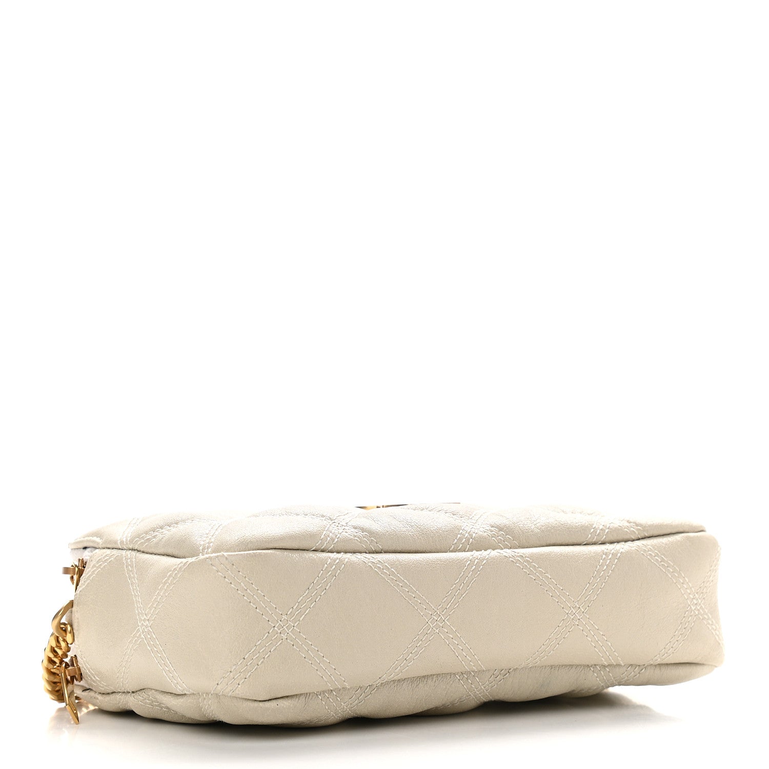 Saint Laurent Grained Lambskin Quilted Mini Becky Double Zip Bag Vintage White 4 of 11