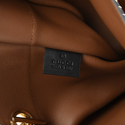 Gucci Suede Patent Maxi Rajah Chain Tote Nocciola Black 5 of 10