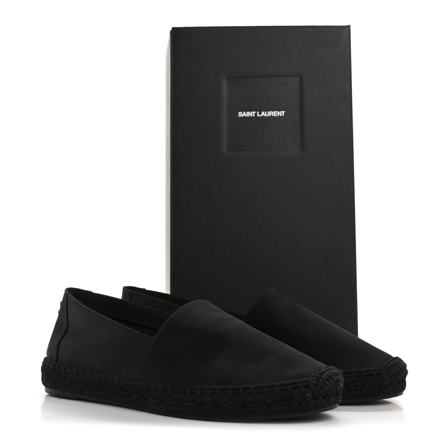Saint Laurent Crepe Satin Elba Espadrilles 38 Black 9 of 9