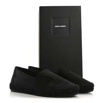 Saint Laurent Crepe Satin Elba Espadrilles 38 Black 9 of 9