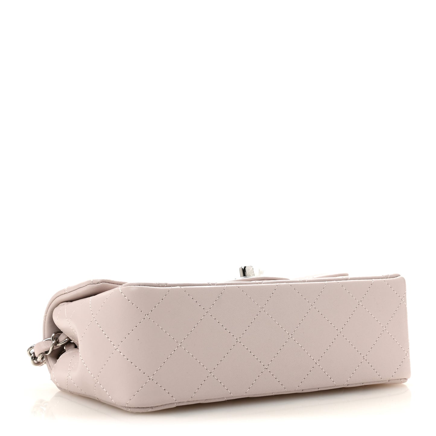 Lambskin Quilted Mini Rectangular Flap Light Purple