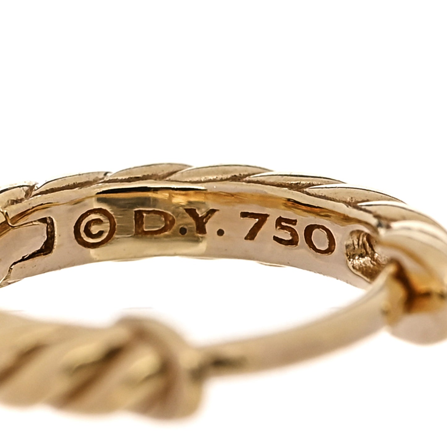 18K Yellow Gold Sculpted Cable Micro Huggie Hoop Earrings