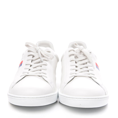 Louis Vuitton Calfskin Luxembourg Sneakers 10 White Red Blue 2 of 10