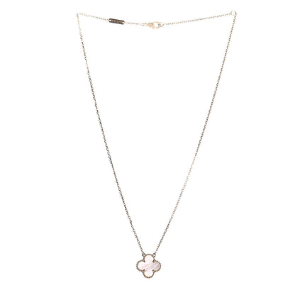 Van Cleef & Arpels 18K Yellow Gold Mother of Pearl Vintage Alhambra Pendant Necklace 3 of 6