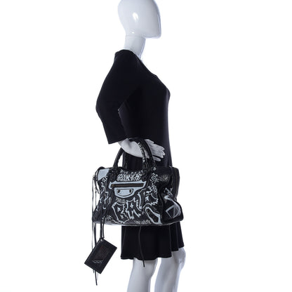 Balenciaga Agneau Arena Graffiti All Over Classic Hardware City Black White 3 of 9