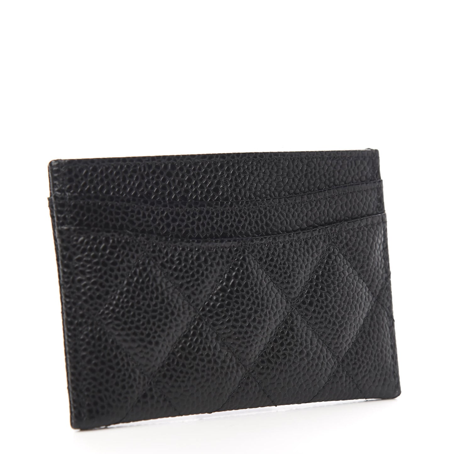 Caviar Quilted Card Holder Black