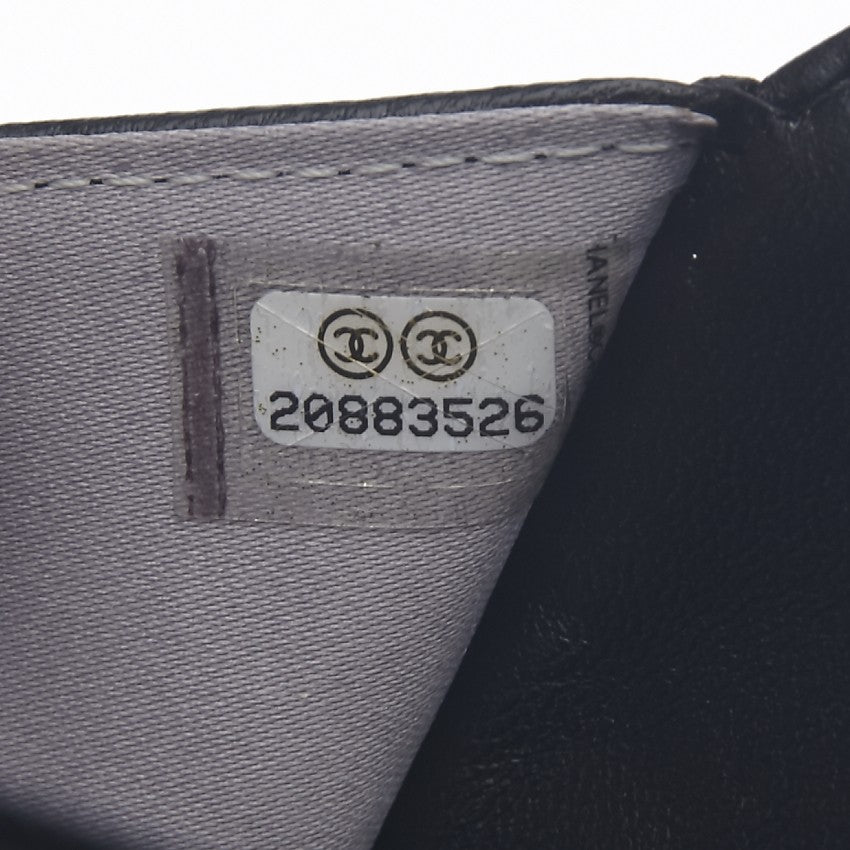 Chanel Lambskin Camellia Embossed Wallet On Chain WOC Black 5 of 9