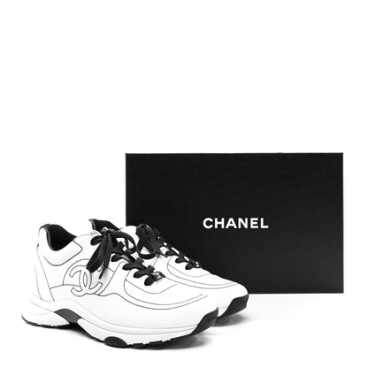 Chanel Cotton Sneakers 39 White Black 9 of 9