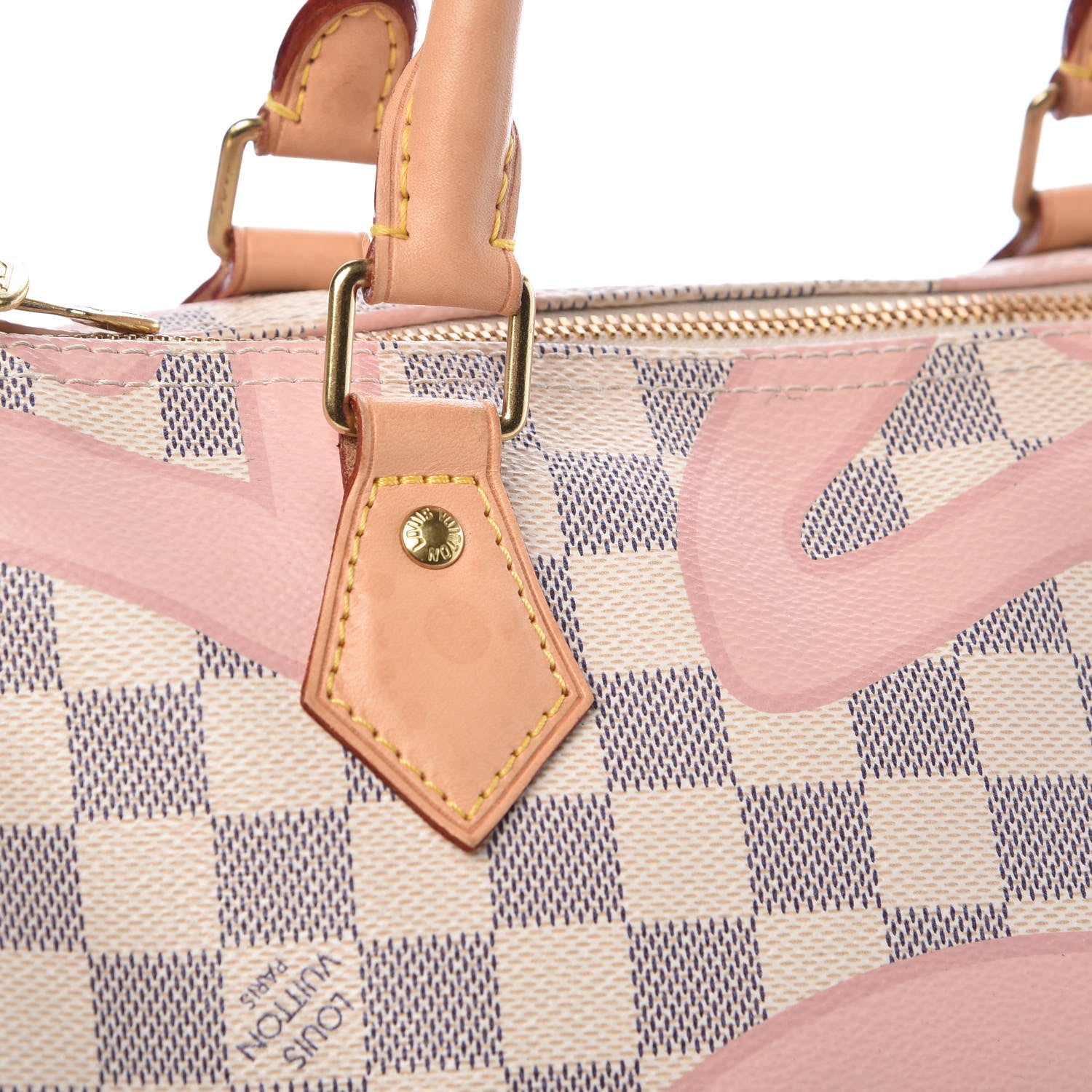 Louis Vuitton Damier Azur Tahitienne Speedy Bandouliere 30 Rose Ballerine 24 of 26