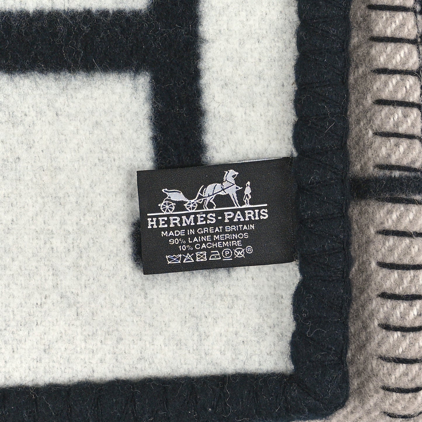 Wool Cashmere Avalon Blanket Ecru Gris Fonce