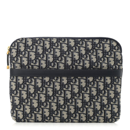 Christian Dior Oblique Pouch Clutch Blue 1 of 6
