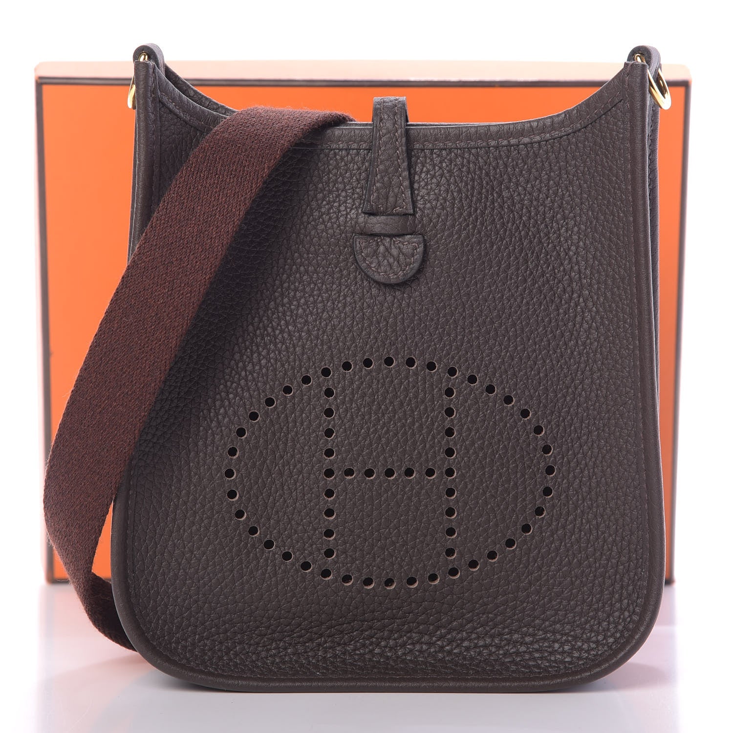 Hermes Taurillon Clemence Evelyne TPM Havane 11 of 11