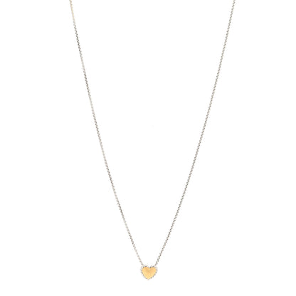 David Yurman Sterling Silver 18K Yellow Gold Cable Cookie Heart Pendant Necklace 1 of 6