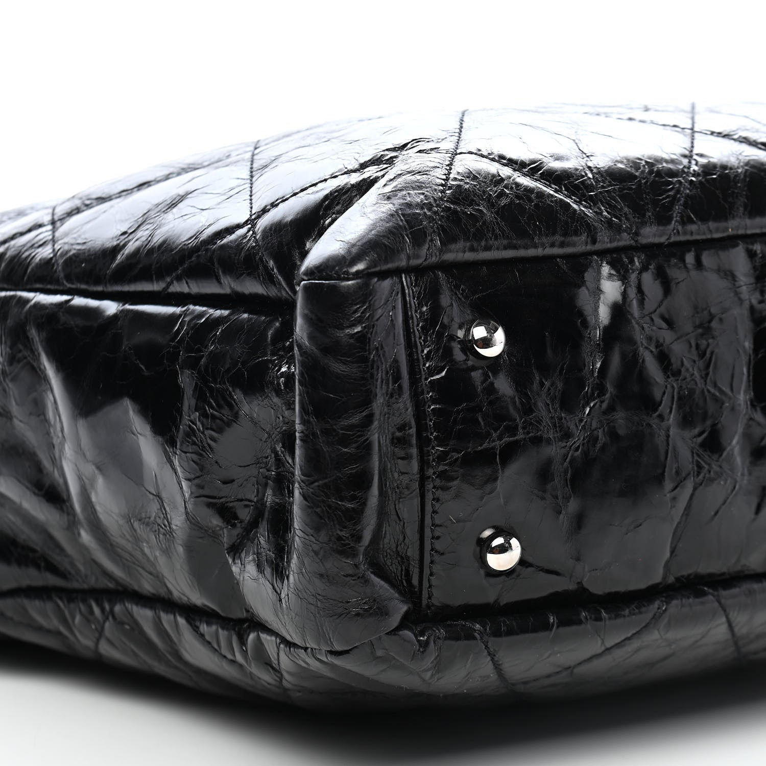 Chanel Glazed Calfskin Quilted Tweed Portobello Tote Black Red 11 of 12