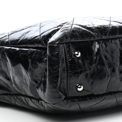 Chanel Glazed Calfskin Quilted Tweed Portobello Tote Black Red 11 of 12