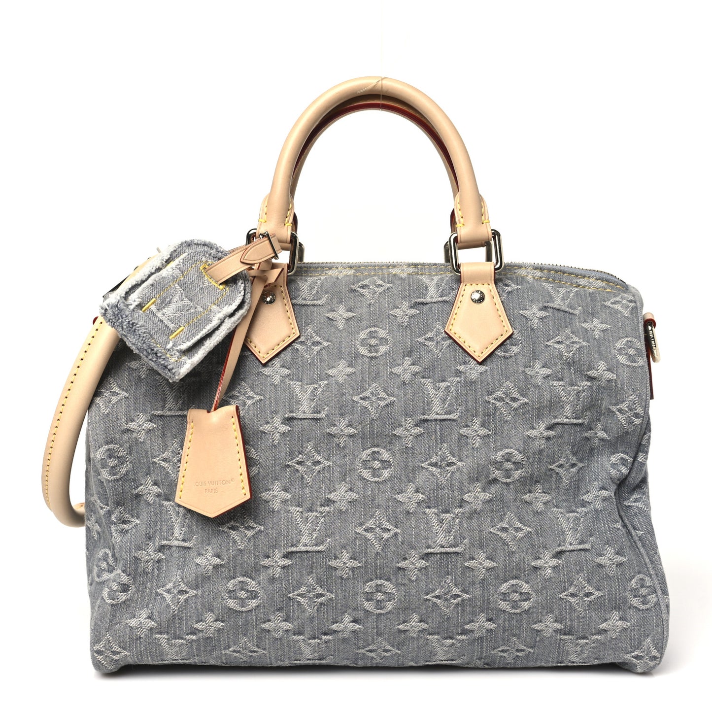 Monogram Denim Speedy Soft 30 Washed Gray