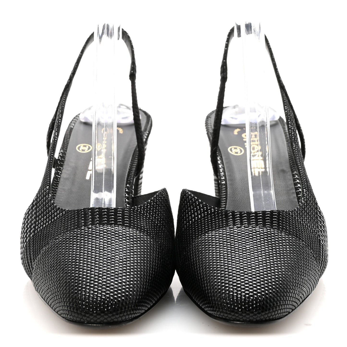 Suede Kidskin Cap Toe CC Slingback Pumps 40 Black
