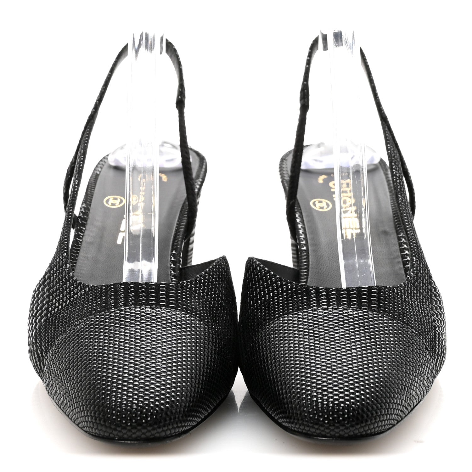 Chanel Suede Kidskin Cap Toe CC Slingback Pumps 40 Black 3 of 9