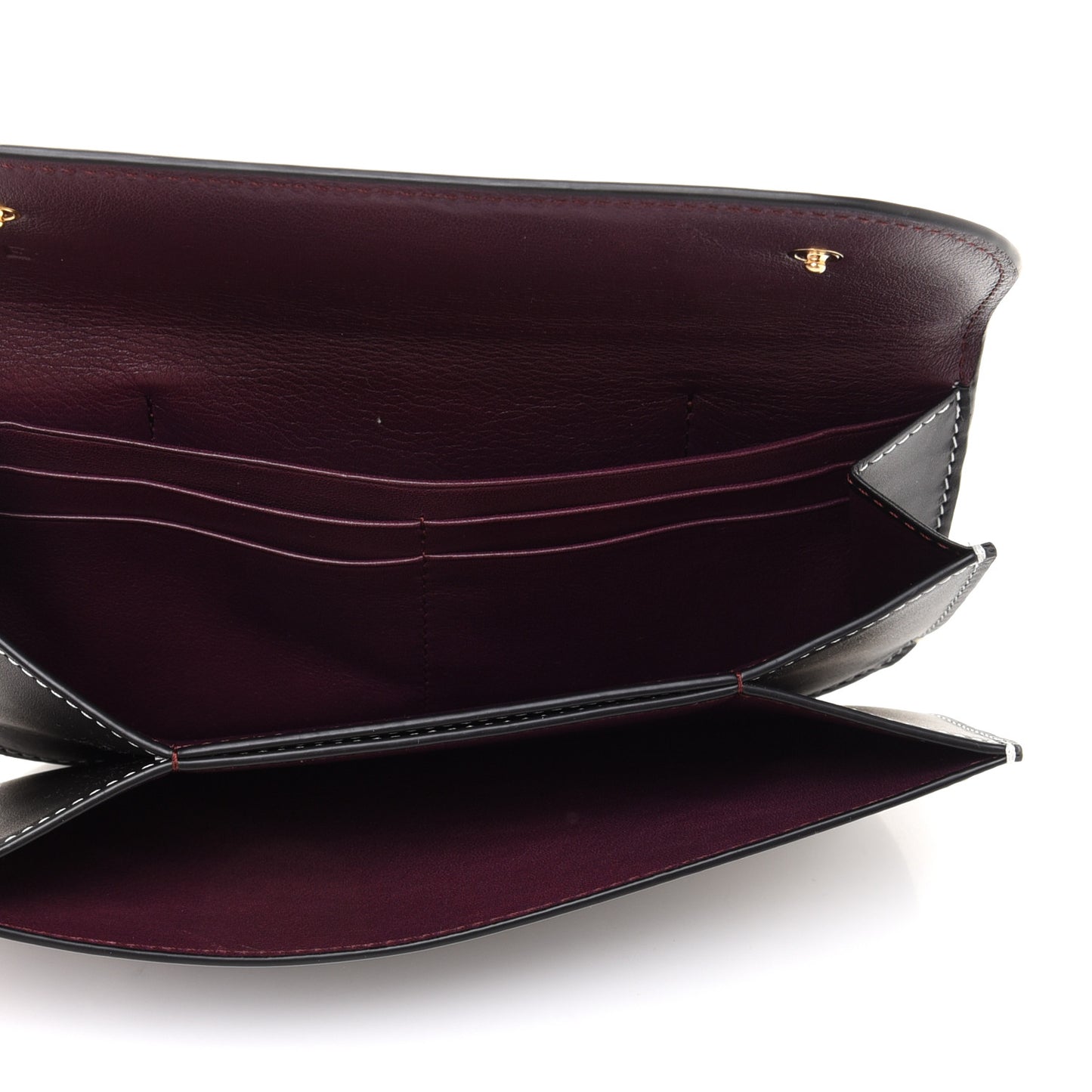Smooth Calfskin Gate Continental Wallet Black