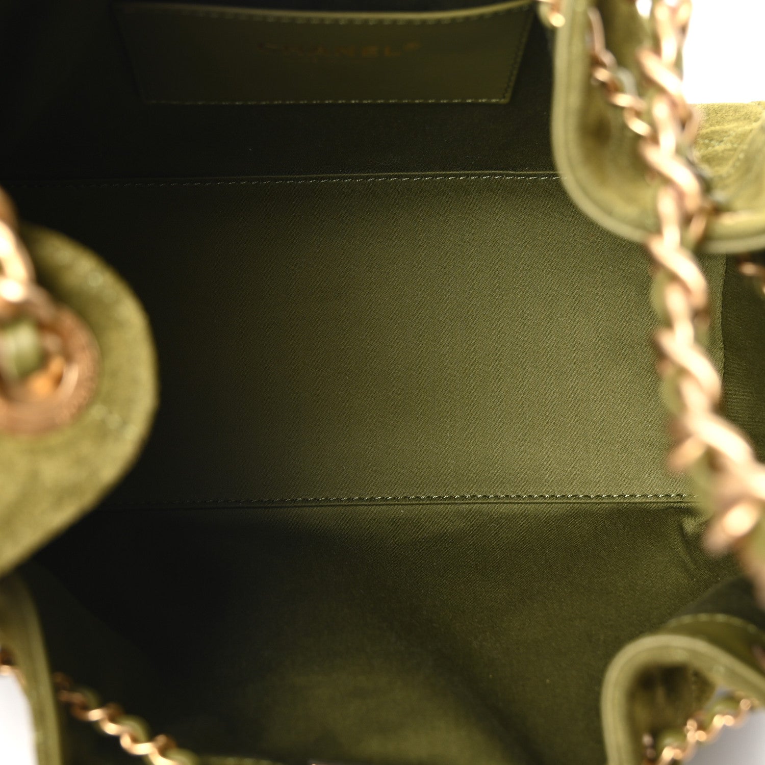 Chanel Suede Quilted Small Chanel 25 Handbag Khaki 1770931