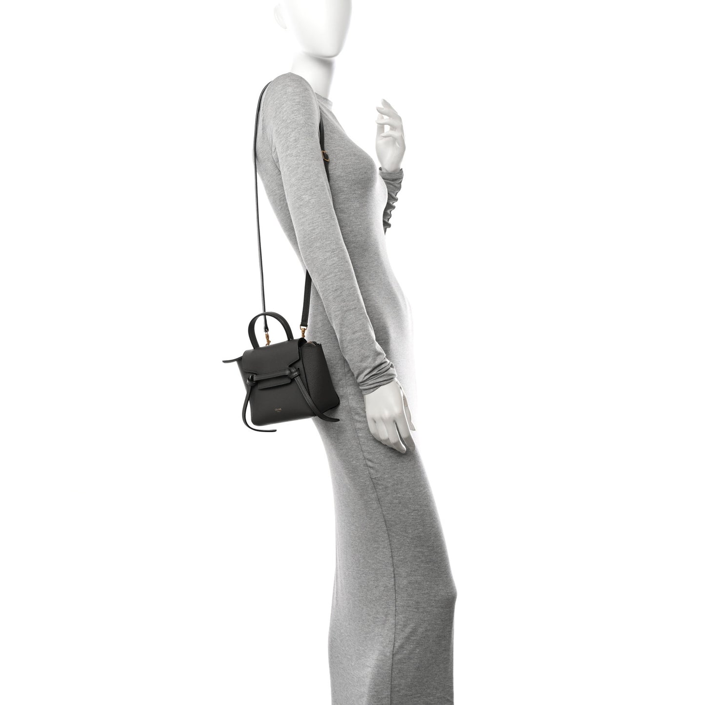 Grained Calfskin Pico Belt Bag Grey