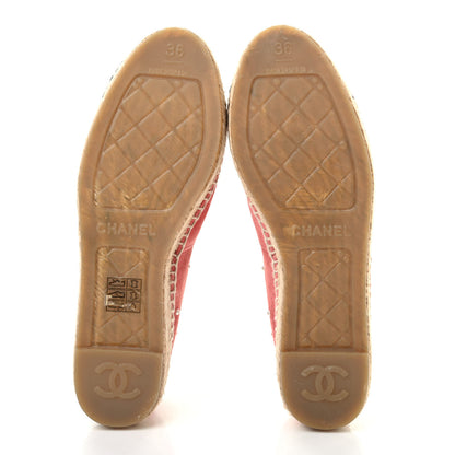 Chanel Suede Pearl CC Espadrilles 36 Pink 5 of 7
