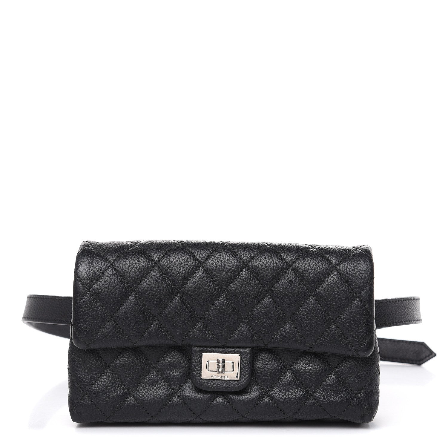 Chanel Grained Calfskin Quilted 2.55 Reissue Flap Belt Bag Clutch Black 1 of 13