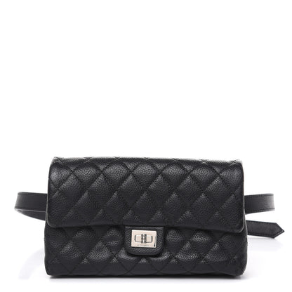 Chanel Grained Calfskin Quilted 2.55 Reissue Flap Belt Bag Clutch Black 1 of 13