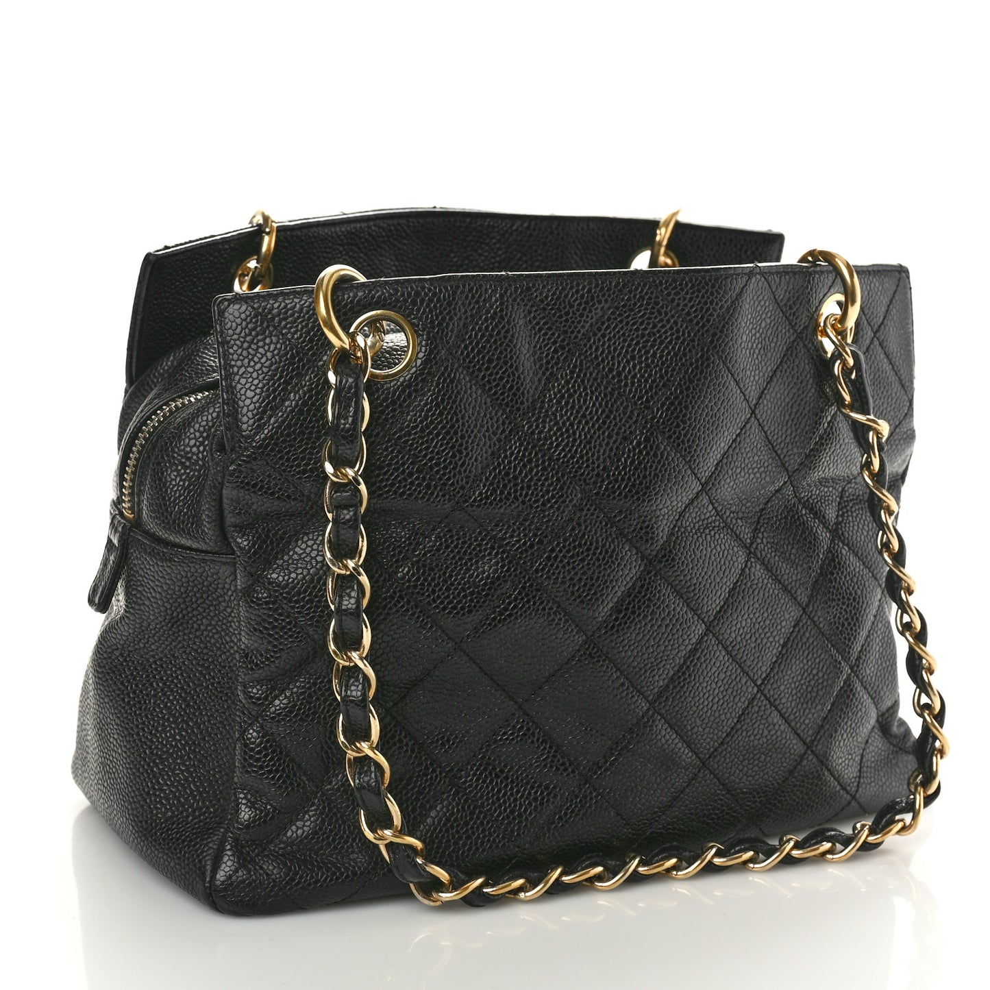 Caviar Quilted Petit Timeless Tote PTT Black