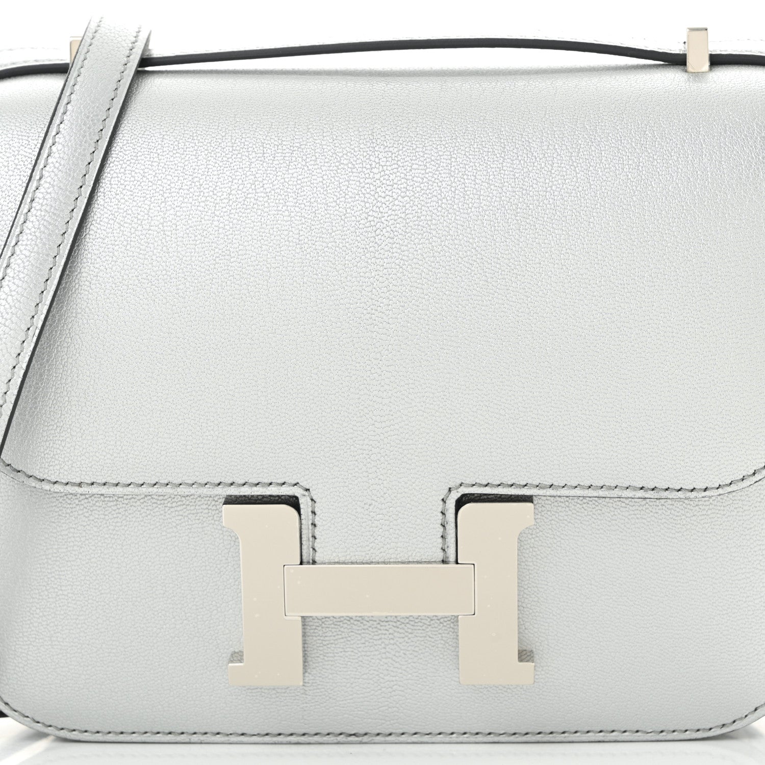 Hermes Metallic Chevre Chamkilight Constance 18 Argent 9 of 12