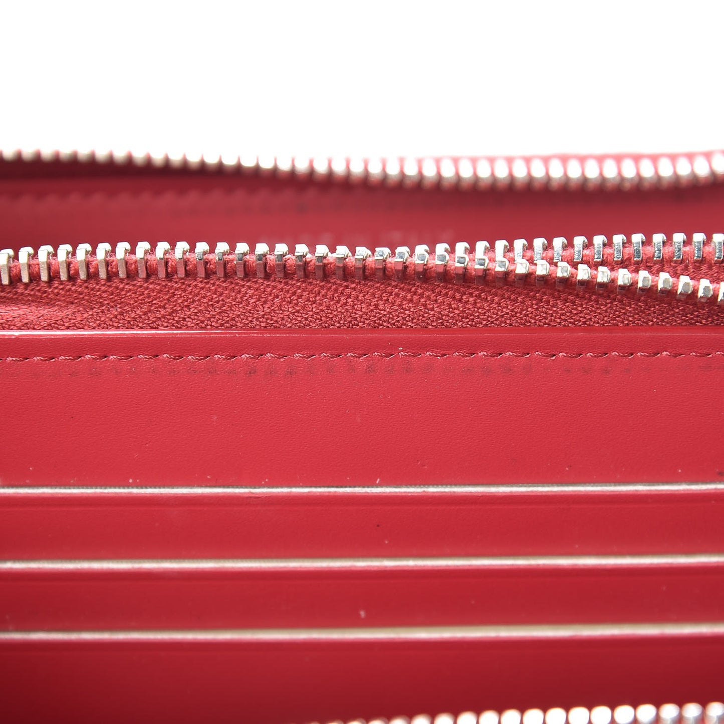 Caviar Quilted Large Gusset Double Zip Around Wallet Red