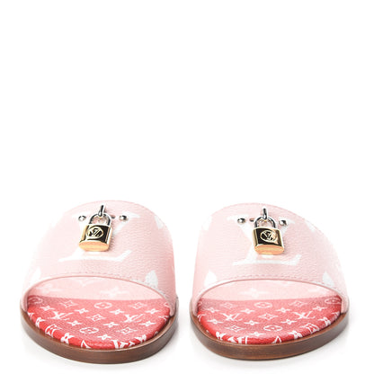 Louis Vuitton Monogram Giant Lock It Flat Mule 38 Rouge Rose 3 of 10