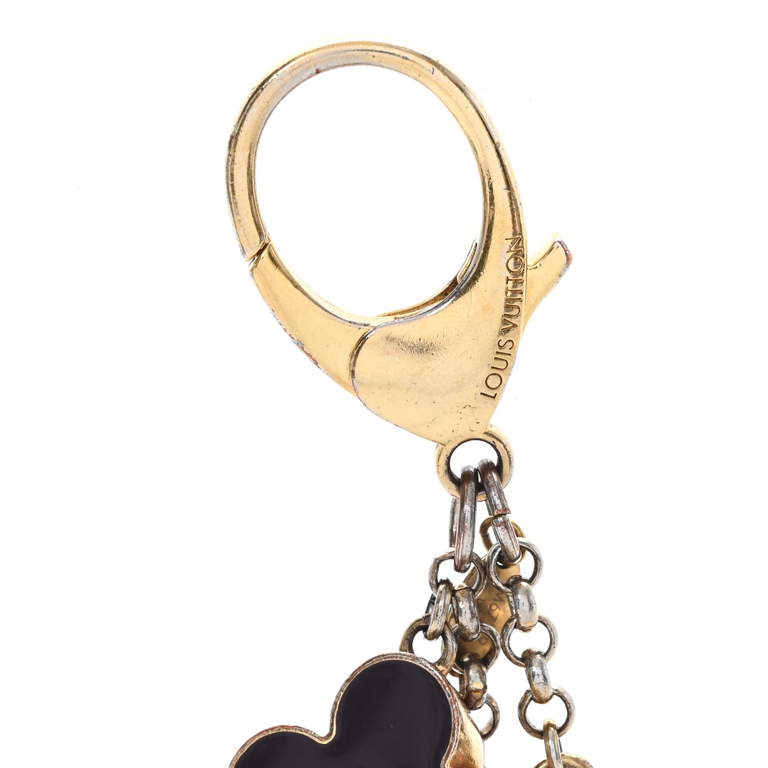 Louis Vuitton Metal Enamel Fleur De Monogram Bag Charm Dore 3 of 5