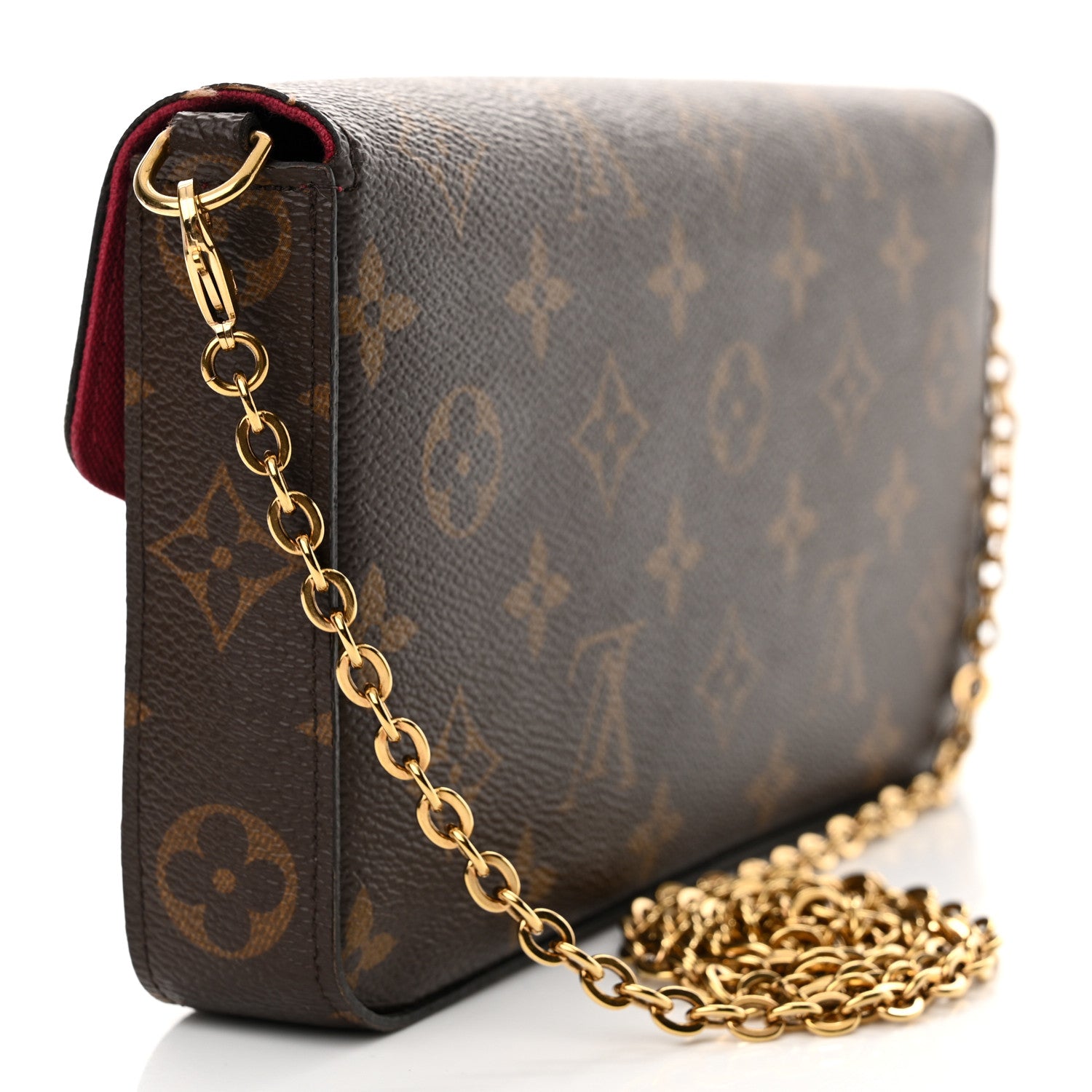 Louis Vuitton Monogram Pochette Felicie Chain Wallet Fuchsia 4 of 13