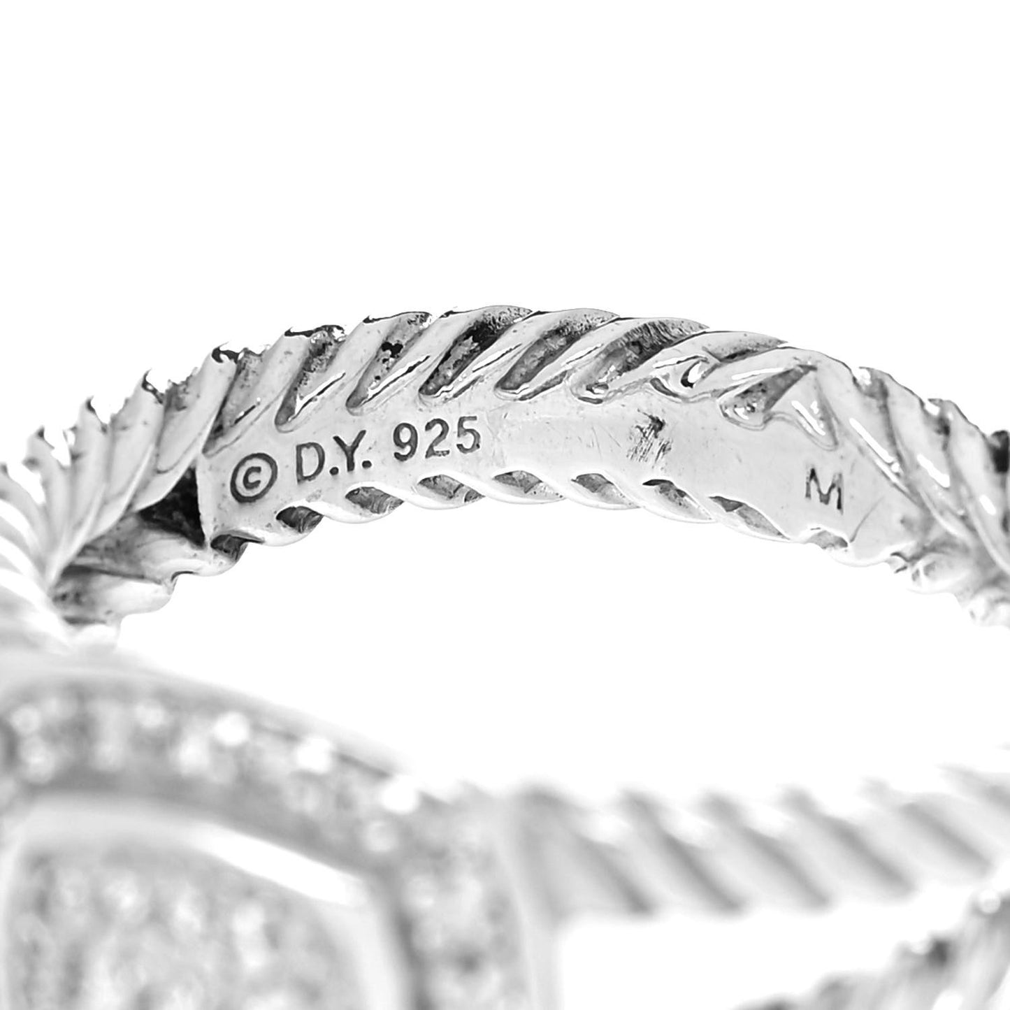Sterling Silver Diamond 7mm Petite Albion Pave Ring 52 6