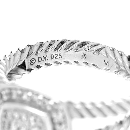David Yurman Sterling Silver Diamond 7mm Petite Albion Pave Ring 52 6 5 of 5
