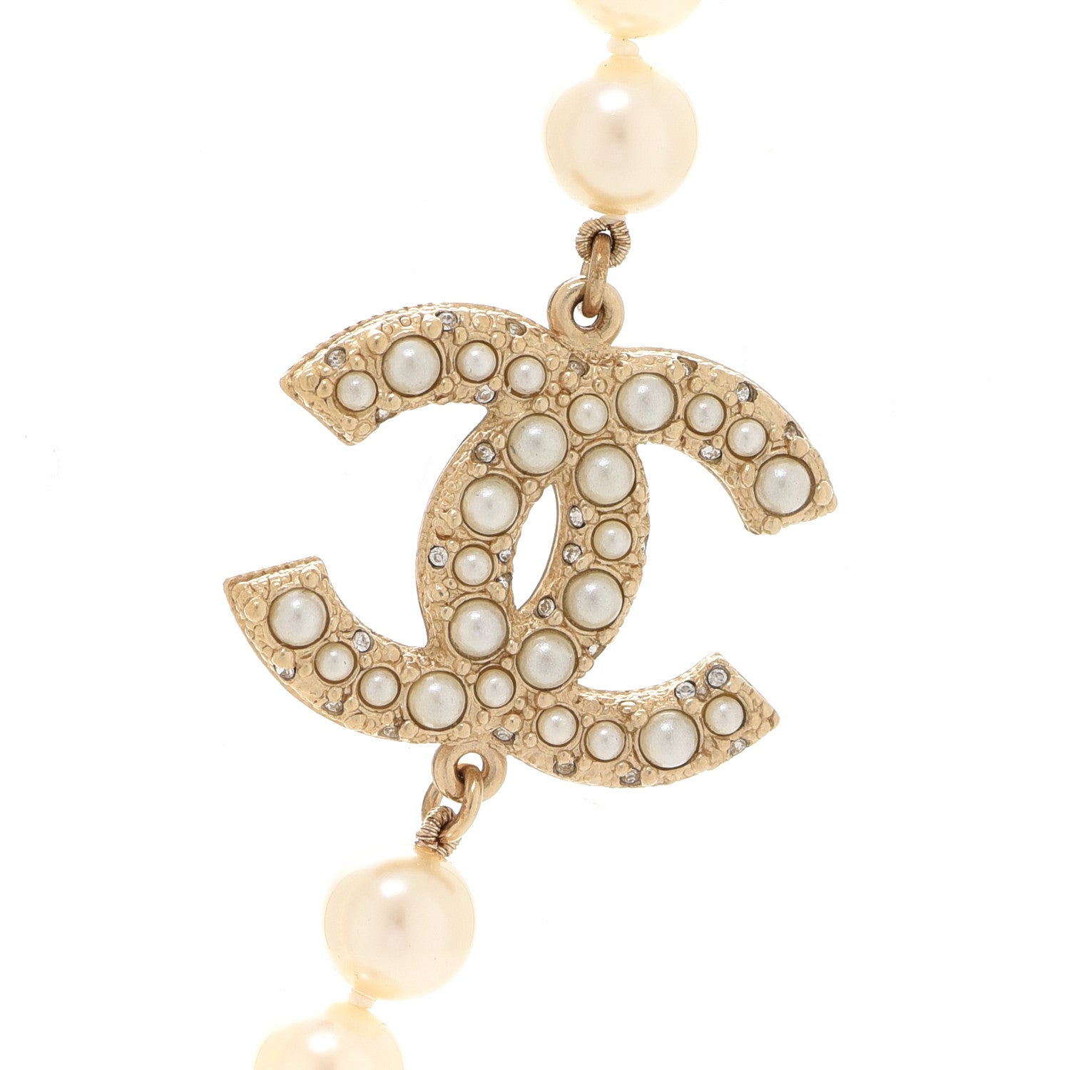 Chanel Pearl CC 100th Anniversary Necklace Light Gold 4 of 6