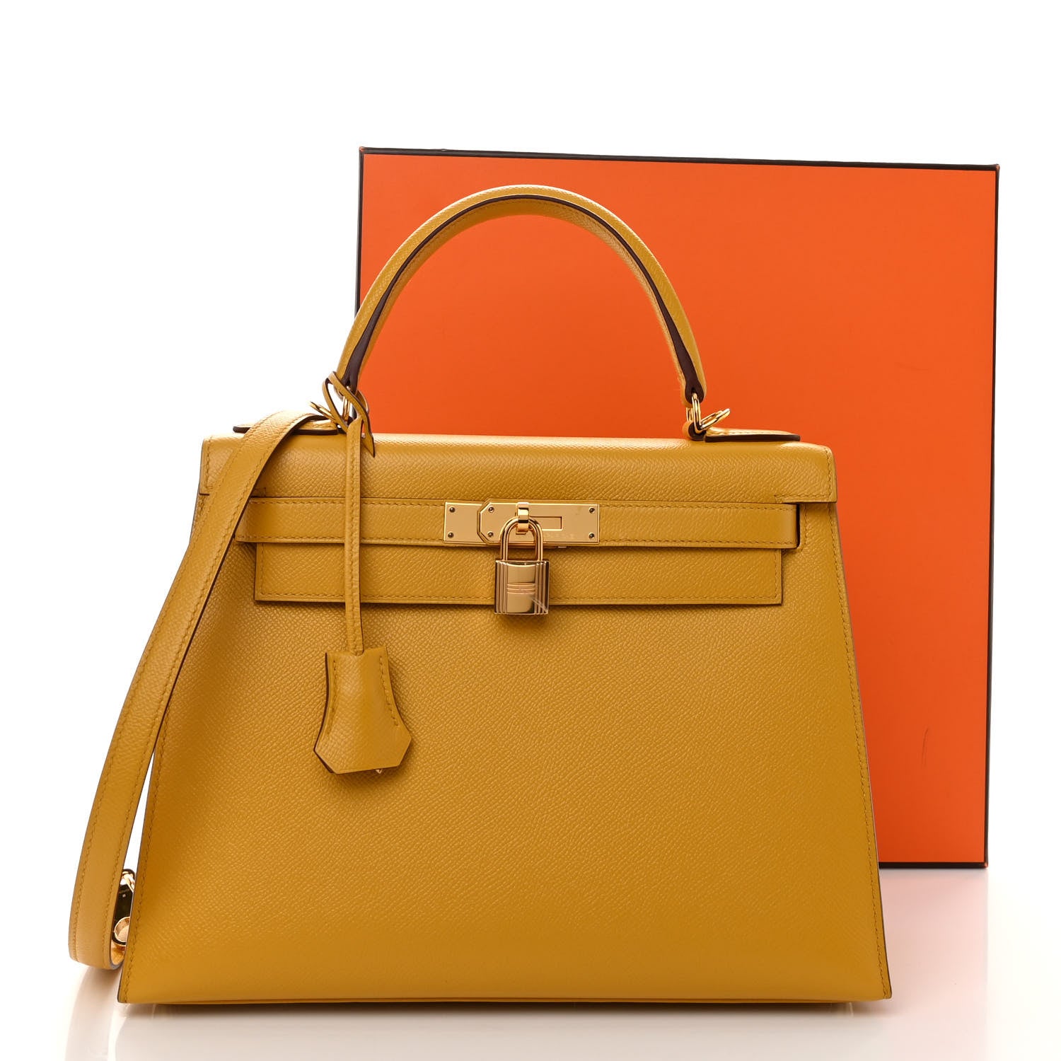 Hermes Epsom Kelly Sellier 28 Jaune Ambre 13 of 13