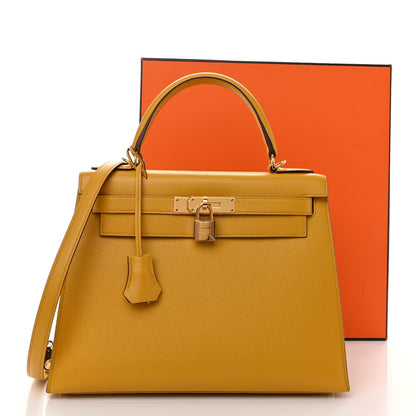Hermes Epsom Kelly Sellier 28 Jaune Ambre 13 of 13