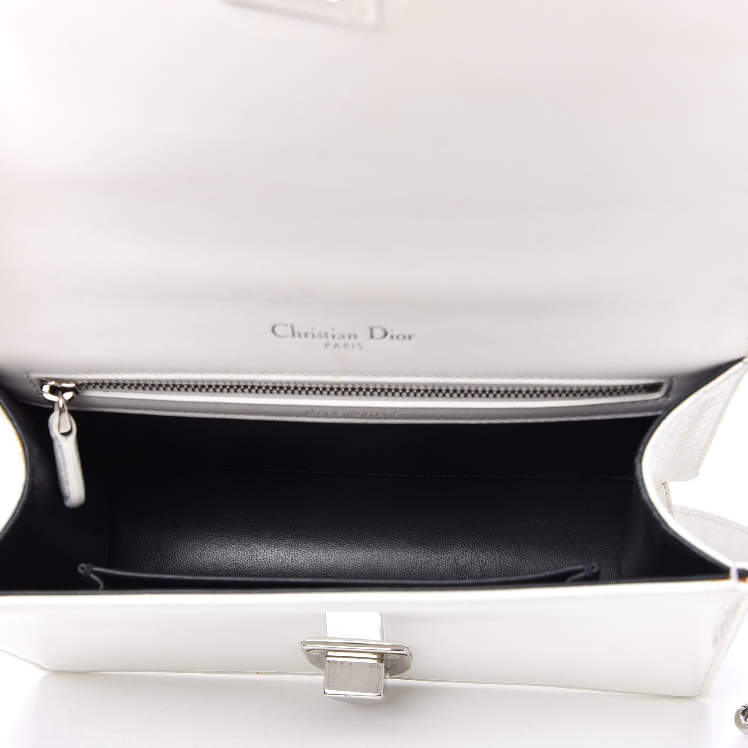 Christian Dior Calfskin Micro-Cannage Small Diorama Flap Bag White 4 of 7