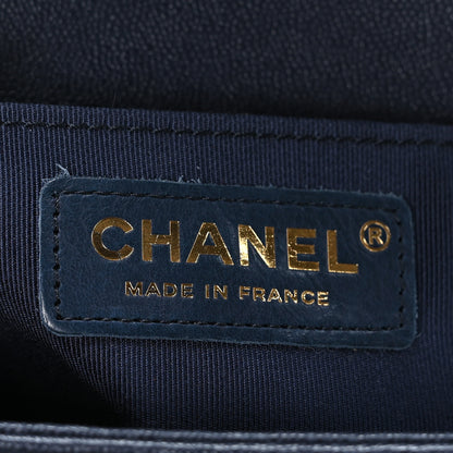 Chanel Caviar Quilted Medium Boy Flap Dark Navy Blue 6 of 10