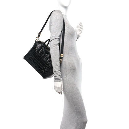 Givenchy Calfskin Crocodile Embossed Small Antigona Black 2 of 10