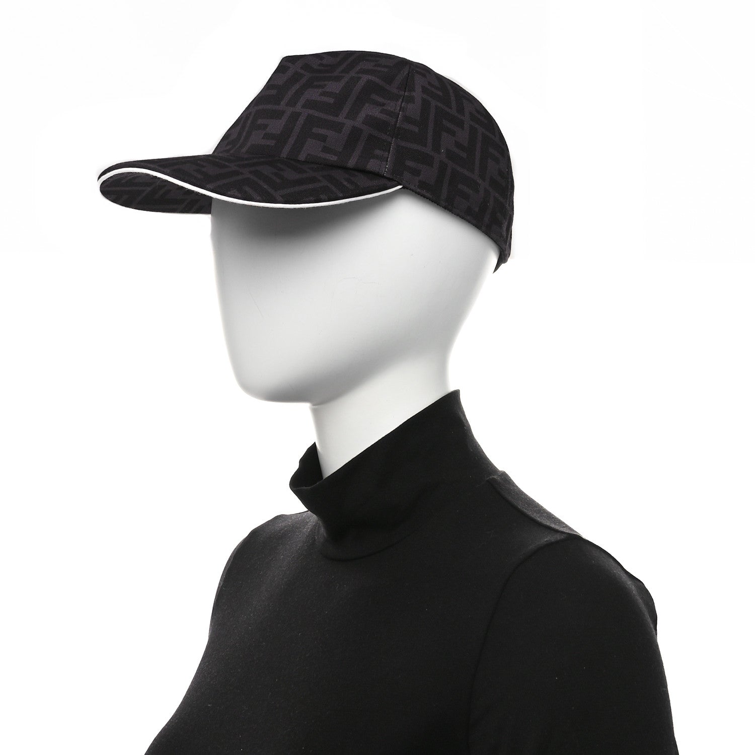 Fendi Canvas FF Reloaded Baseball Hat Black White 2 of 8