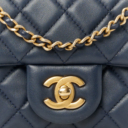 Chanel Lambskin Quilted Mini Pearl Crush Rectangular Flap Navy Blue 9 of 12