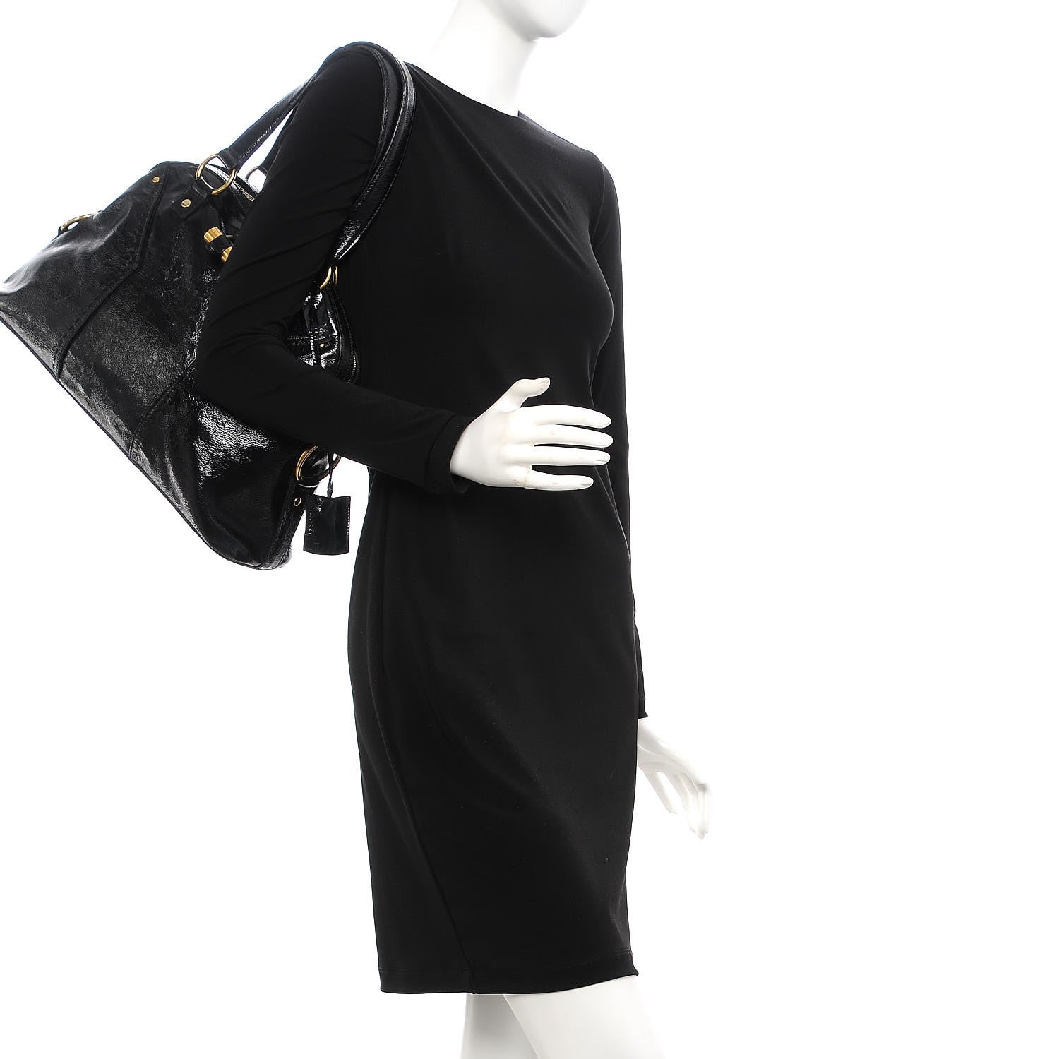 Saint Laurent Patent Calfskin Large Muse Black 2 of 9