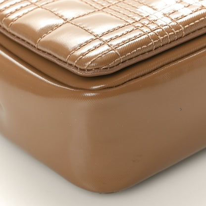 Burberry Patent Quilted Horseferry Print Small Lola Bag Tan 8 of 9