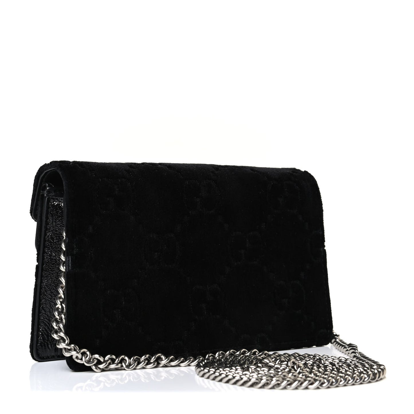 Velvet GG Monogram Super Mini Dionysus Shoulder Bag Black