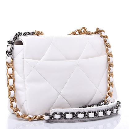 Chanel Lambskin Quilted Medium 19 Flap White 3 of 12