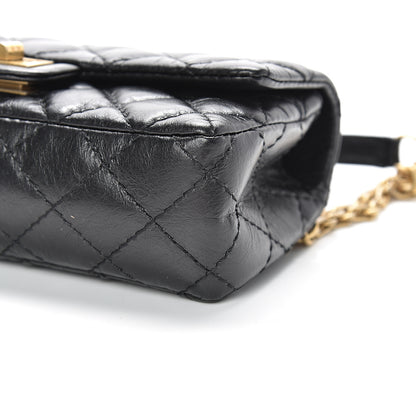 Chanel Aged Calfskin Quilted 2.55 Reissue Chain Waist Bag Black 9 of 10
